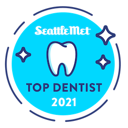 2021 Top Dentist Badge, Seattle Met